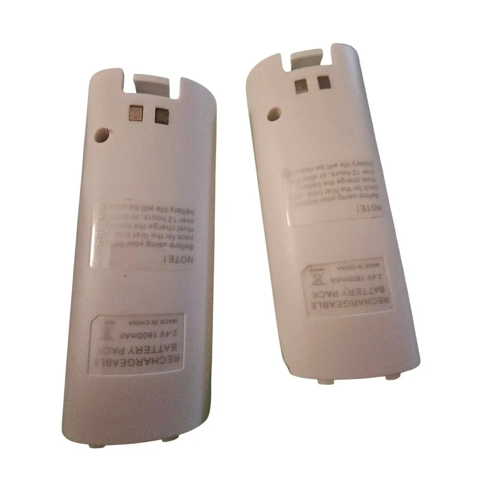 2 Rechargeable Battery Packs for Nintendo Wii Remote 24V 1800mAh White
